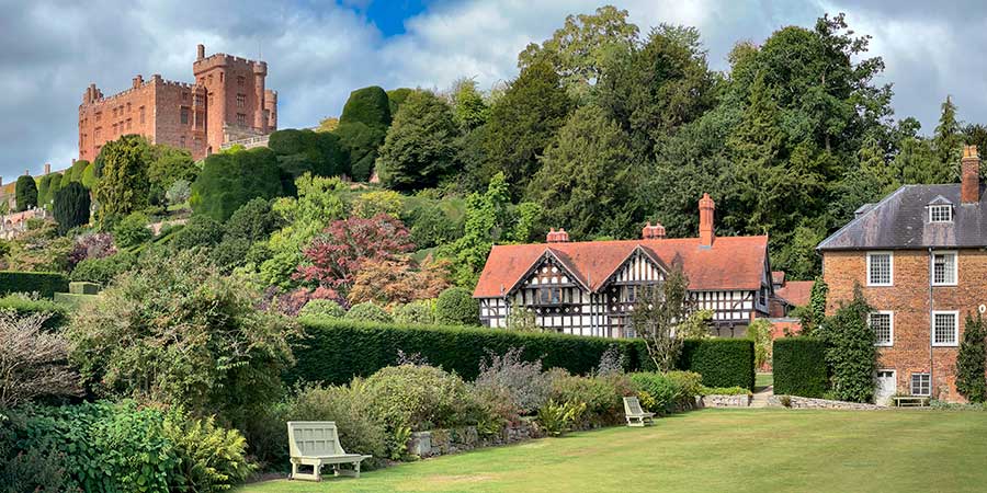 Admiring the landscaped gardens of Powis Castle