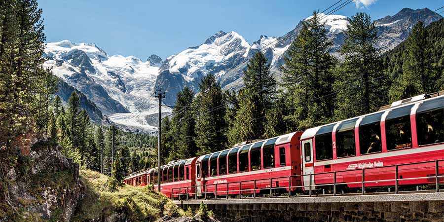 Journeying along the scenic route of the Bernina Express
