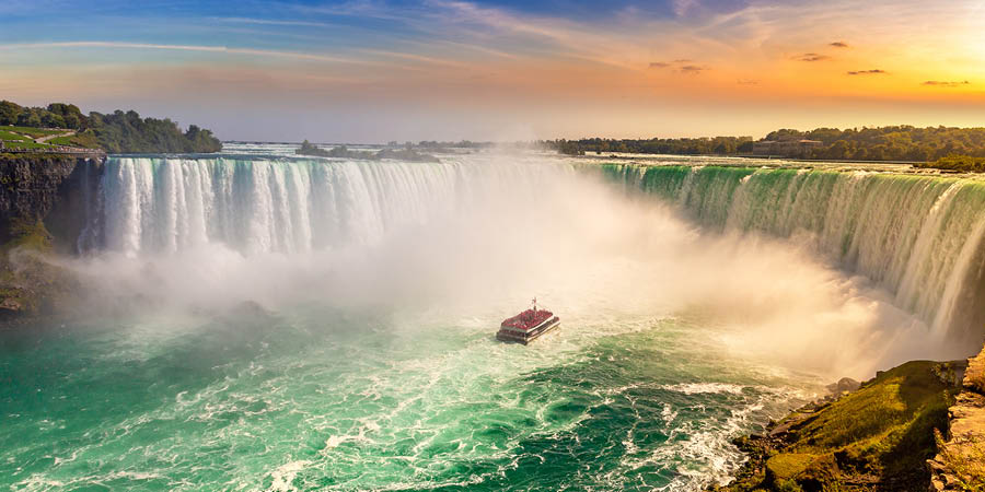 Cruising into the mist of the majestic Niagara Falls
